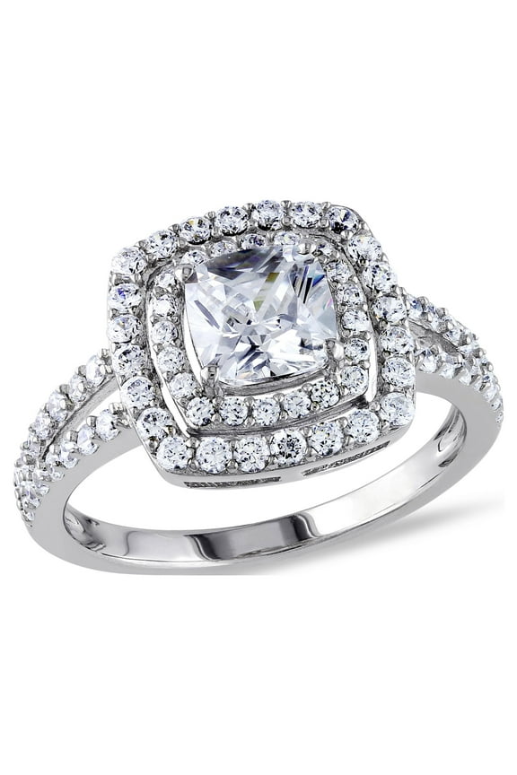 Women's Cubic Zirconia Sterling Silver Engagement Ring