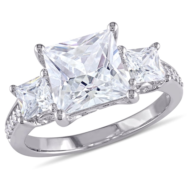 Everly Women's Cubic Zirconia Sterling Silver Engagement Ring - Walmart ...