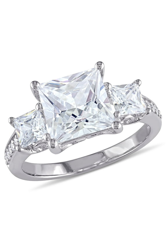 Women's Cubic Zirconia Sterling Silver Engagement Ring