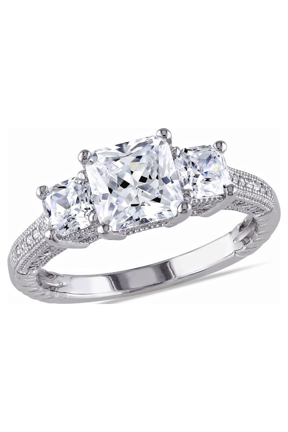 Women's Cubic Zirconia Sterling Silver Engagement Ring