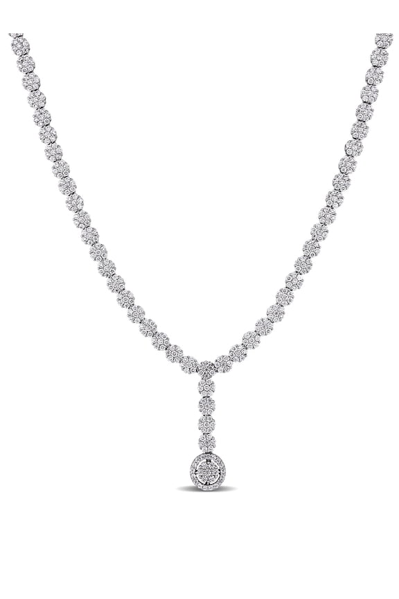 Women's Cubic Zirconia Sterling Silver Tennis Necklace