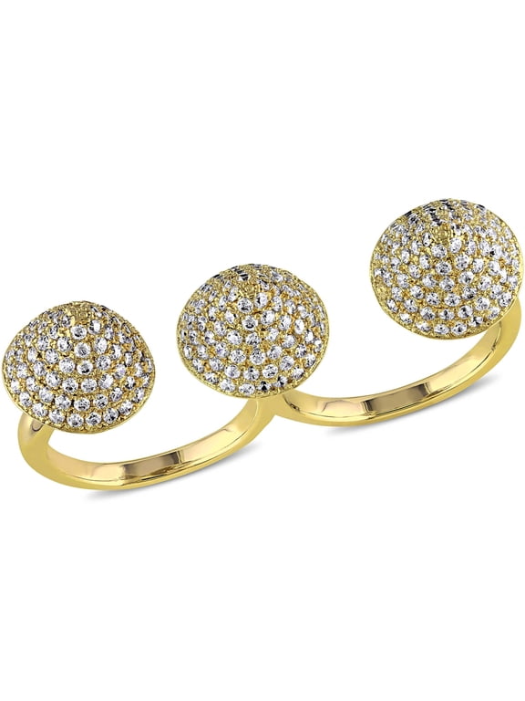 Women's Cubic Zirconia Yellow Gold Plated Ring