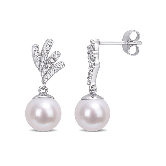 Everly Women's Cultured Pearl 10k White Gold Earrings