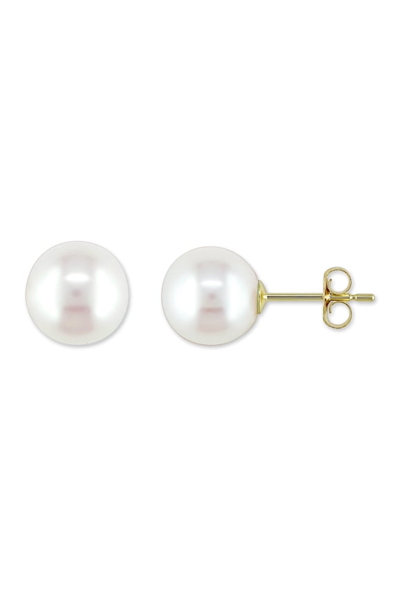 Women's Cultured Pearl 10k Yellow Gold Earrings