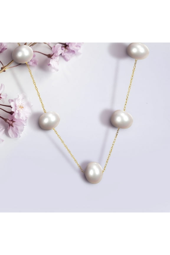 Women's Cultured Pearl 10k Yellow Gold Necklace