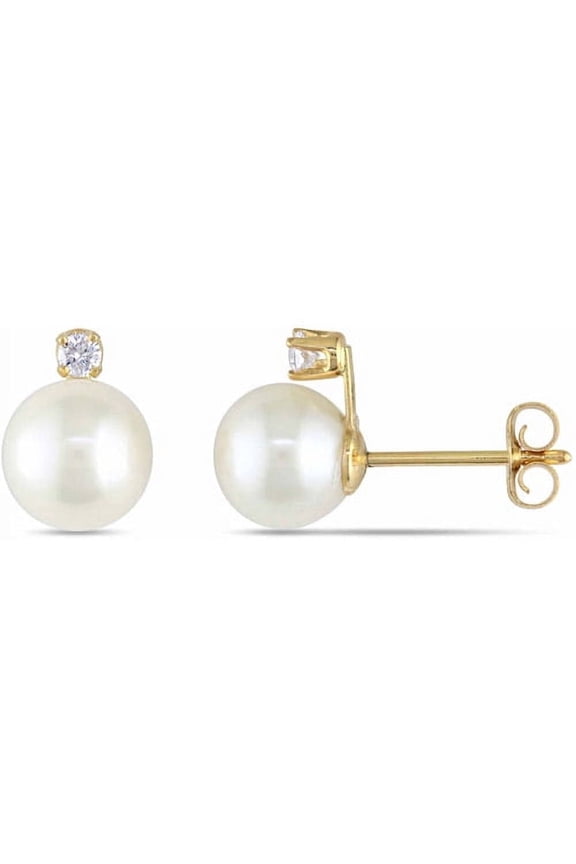 Women's Cultured Pearl 14k Yellow Gold Earrings