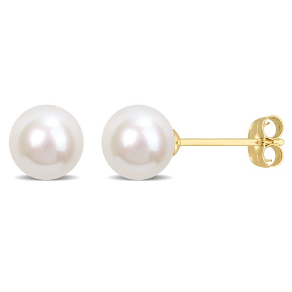 Everly Women's 6-6.5mm Cultured Freshwater Pearl 14k Yellow Gold Stud Earrings