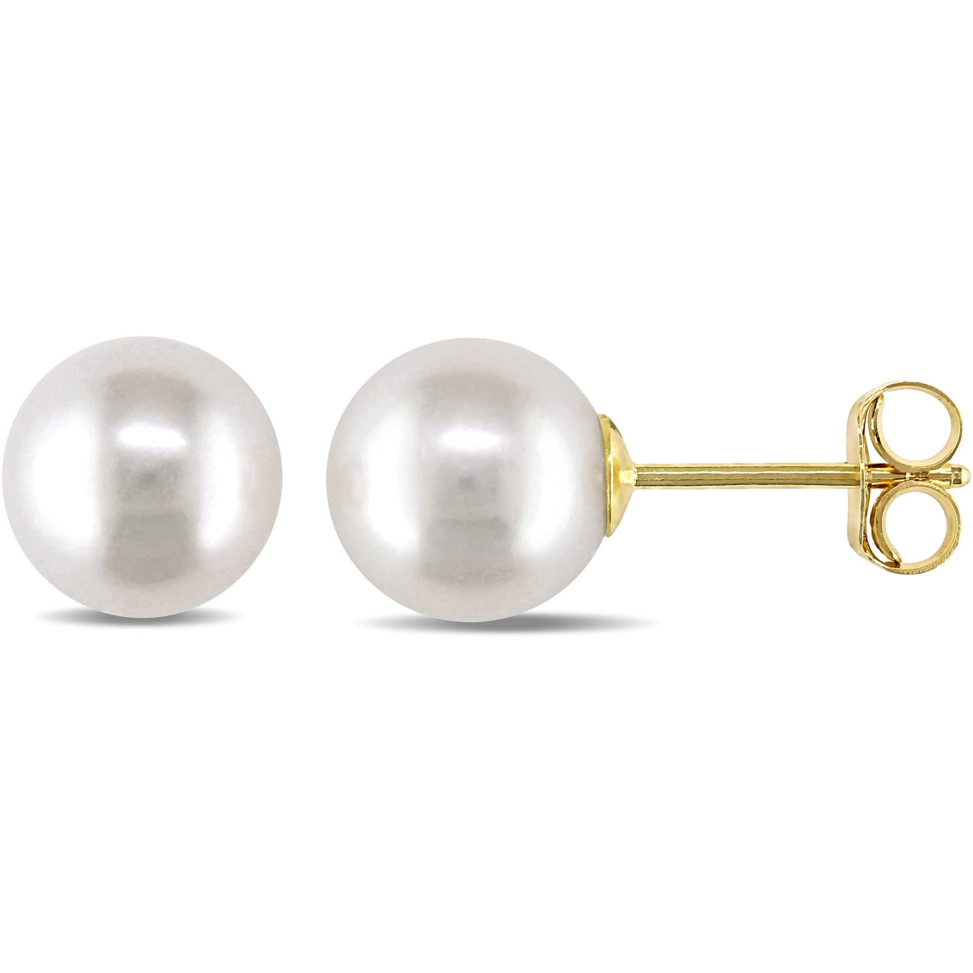 EVERLY Women's Cultured Pearl 14k Yellow Gold Earrings