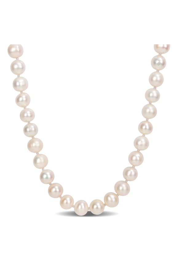 Women's 7.5-8mm Cultured Freshwater Pearl Sterling Silver Strand Necklace