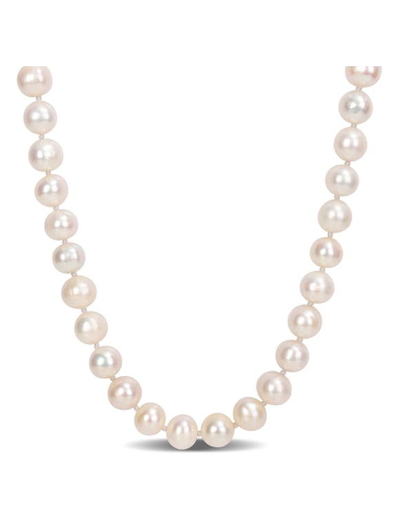 Women's 7.5-8mm Cultured Freshwater Pearl Sterling Silver Strand Necklace