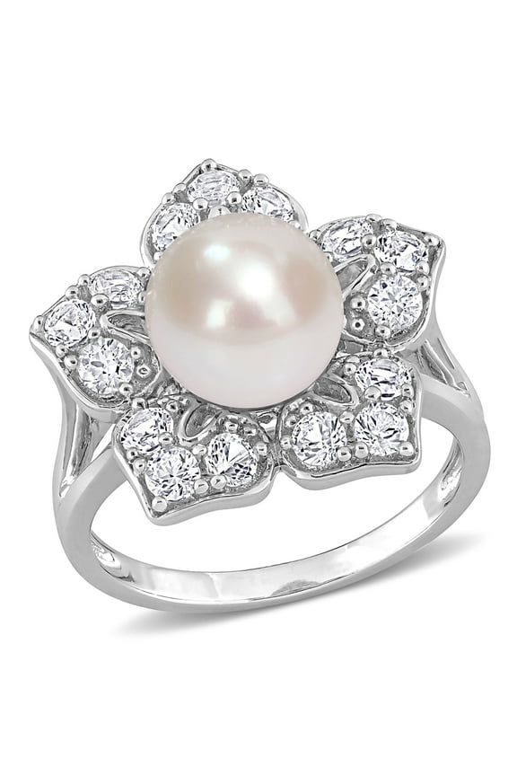 Women's Cultured Pearl Sterling Silver Ring