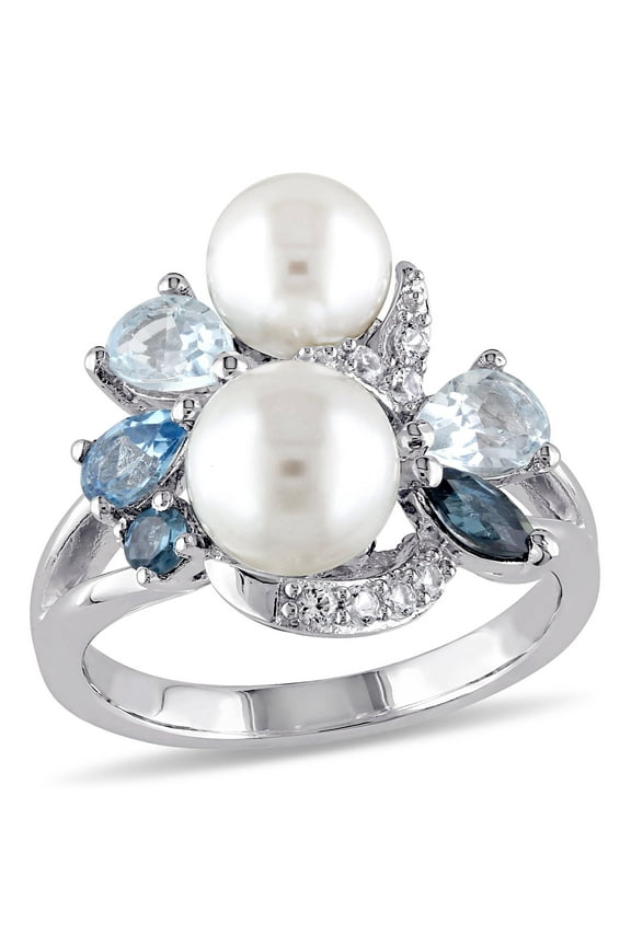 Women's Cultured Pearl Sterling Silver Ring