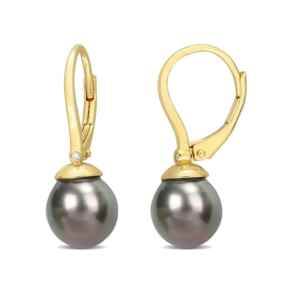 Everly Women's Cultured Pearl Yellow Gold Plated Earrings