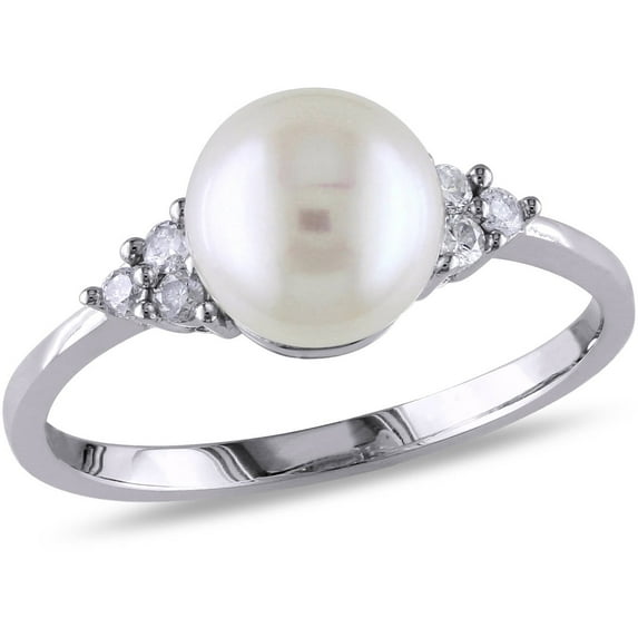 Everly Women's Cultured Pearl and Diamond 10k White Gold Ring