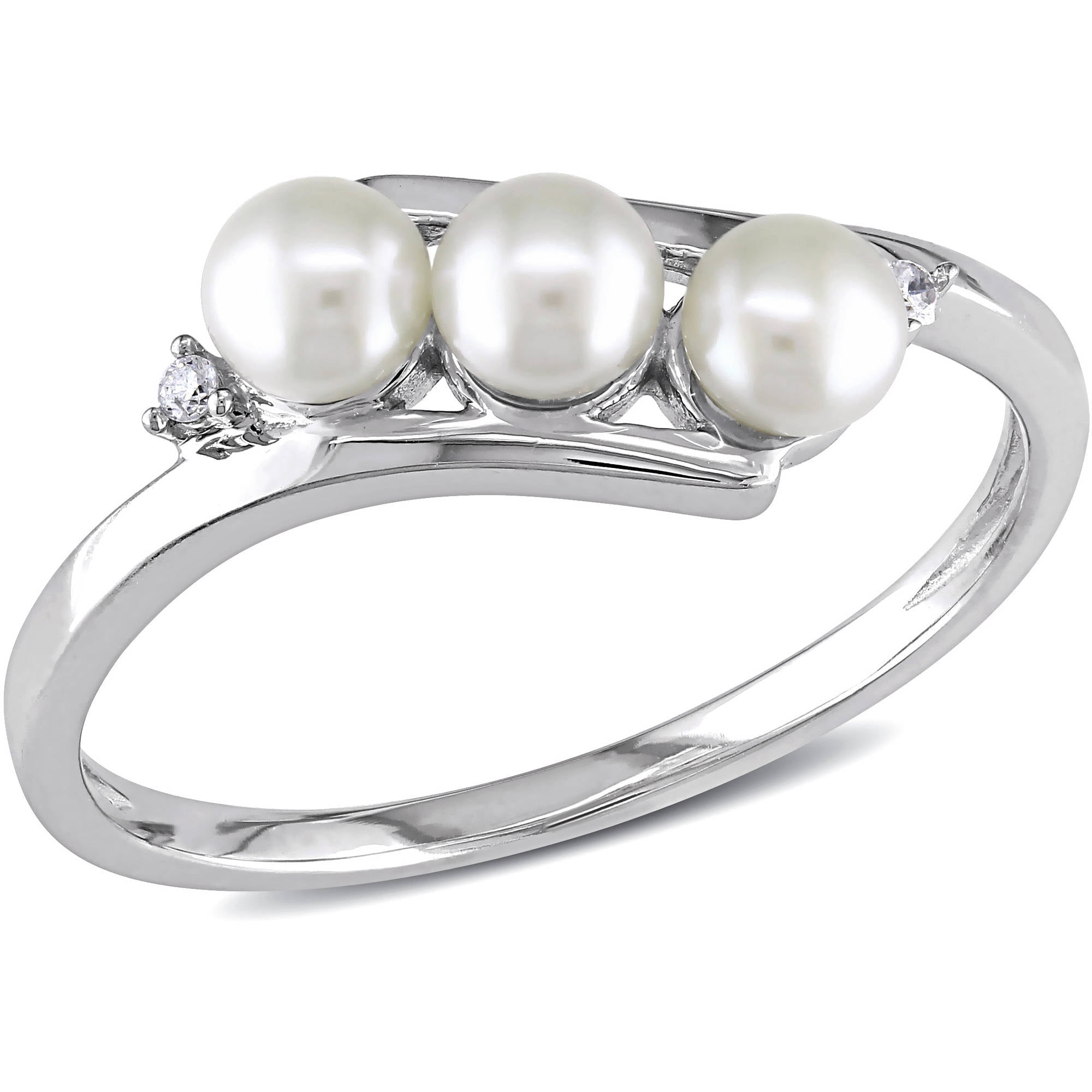 Everly Women's Cultured Pearl and Diamond 10k White Gold Ring