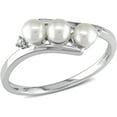 thumbnail image 1 of Everly Women's Cultured Pearl and Diamond 10k White Gold Ring, 1 of 1