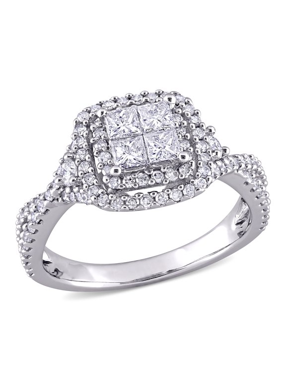 Women's Diamond 10K White Gold Engagement Ring