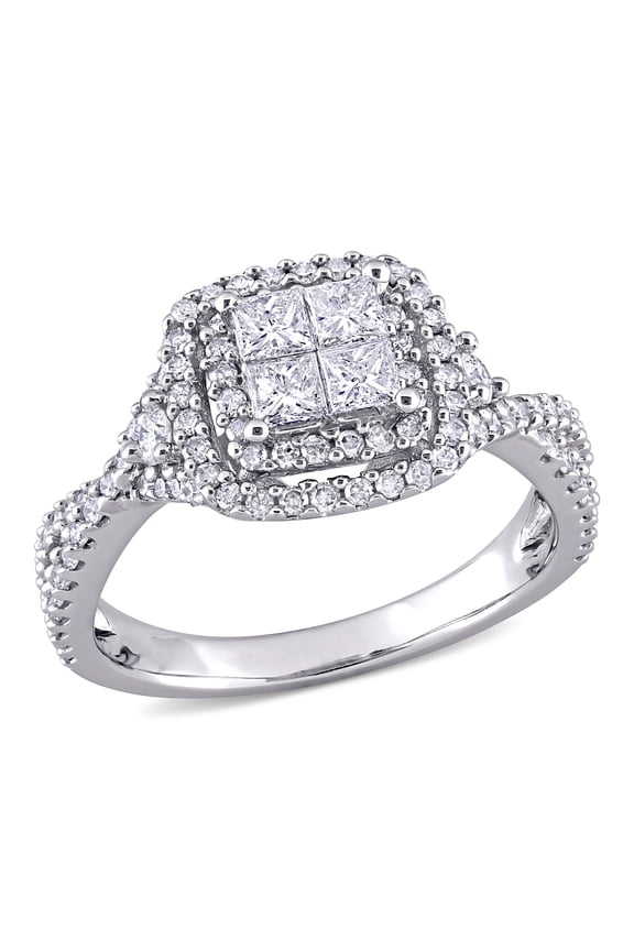 Women's Diamond 10K White Gold Engagement Ring