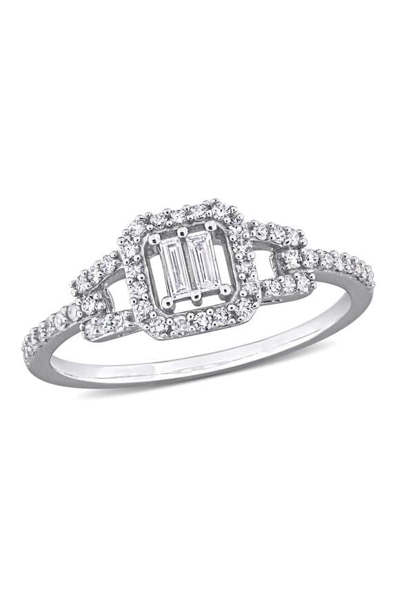 Women's Diamond 10K White Gold Engagement Ring