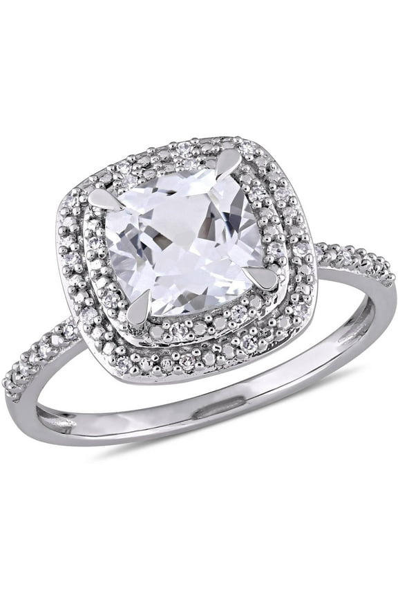Women's Diamond 10K White Gold Engagement Ring