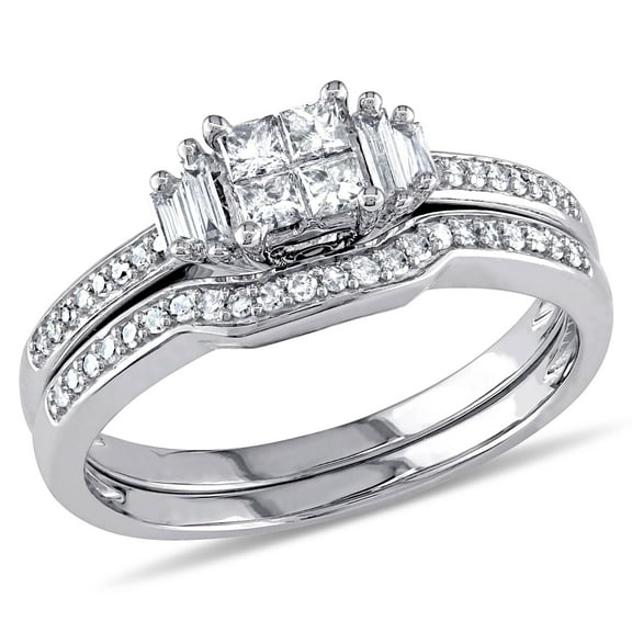 Everly Women's Diamond 10k White Gold Bridal Set