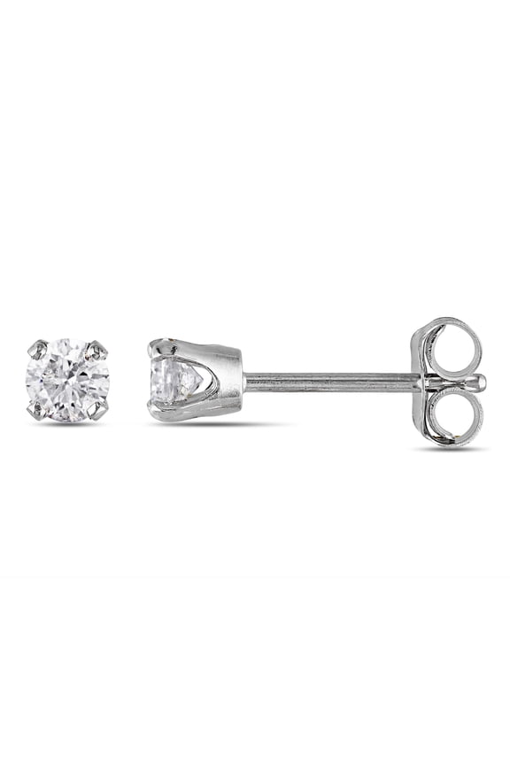 Women's 1/4ct TW Diamond 10k White Gold Solitaire Stud Earrings