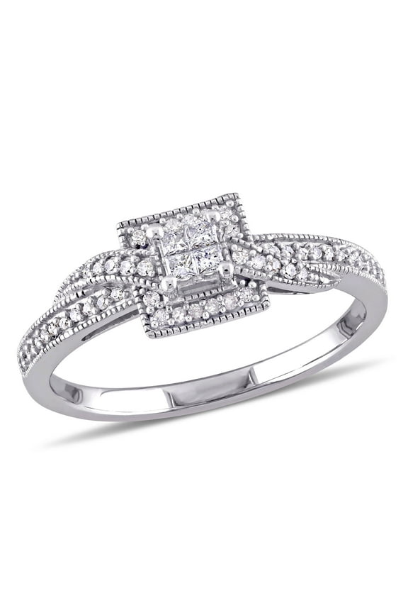 Women's Diamond 10k White Gold Ring