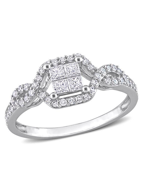 Women's Diamond 10k White Gold Ring