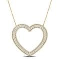 thumbnail image 1 of Everly Women's 5/8ct TW Diamond 10k Yellow Gold Open Heart Pendant with Chain, 1 of 8
