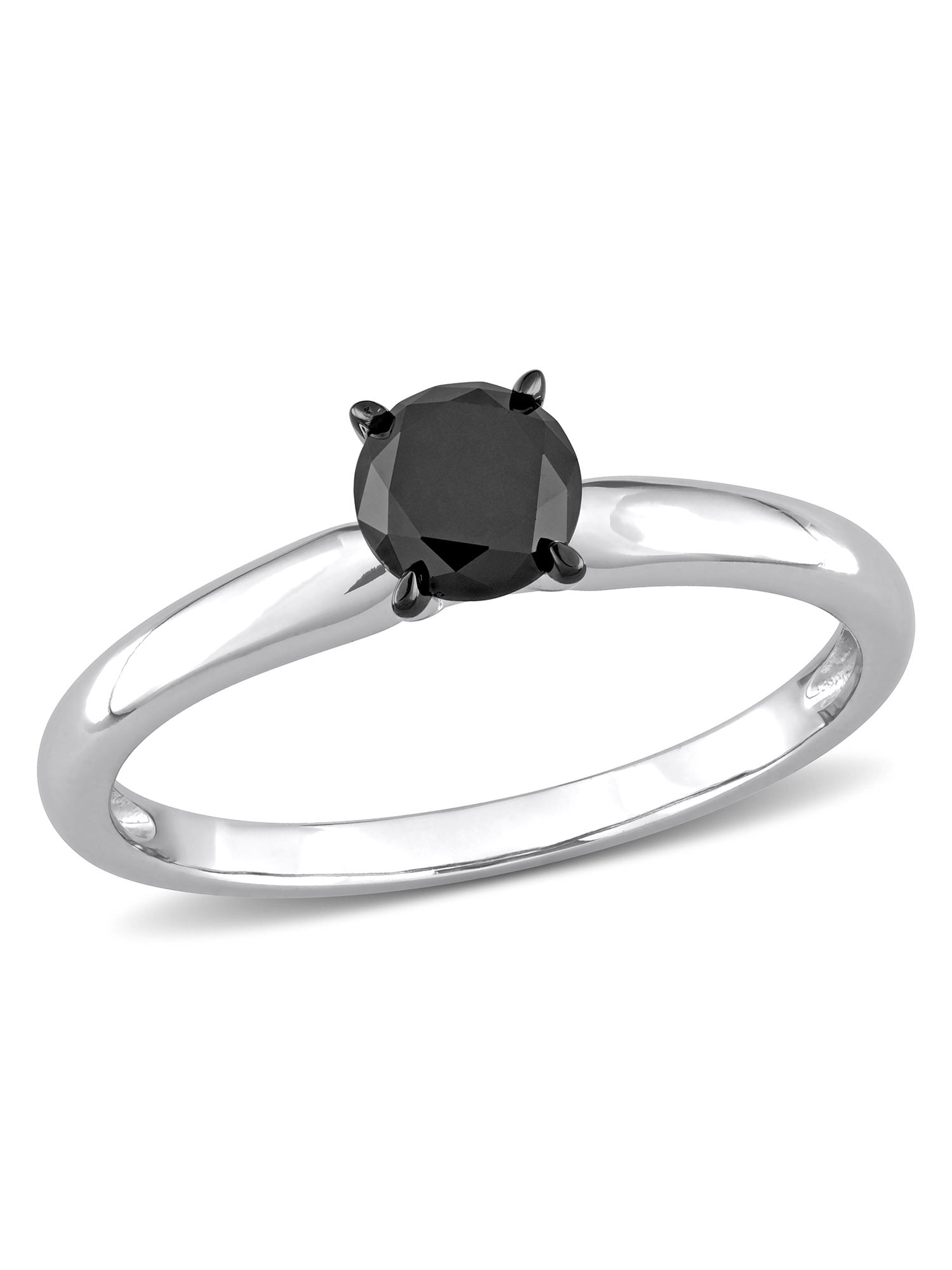 3/4 Carat T.W. Black Diamond 14kt White Gold Solitaire Engagement Ring