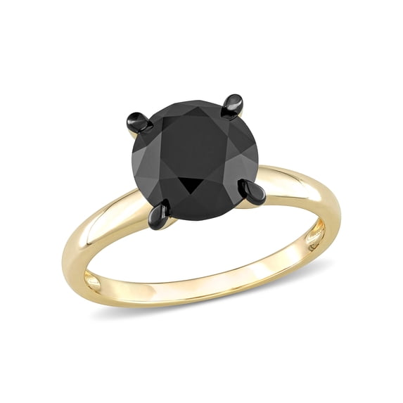 3 Carat T.W. Black Diamond 14kt Yellow Gold Solitaire Engagement Ring