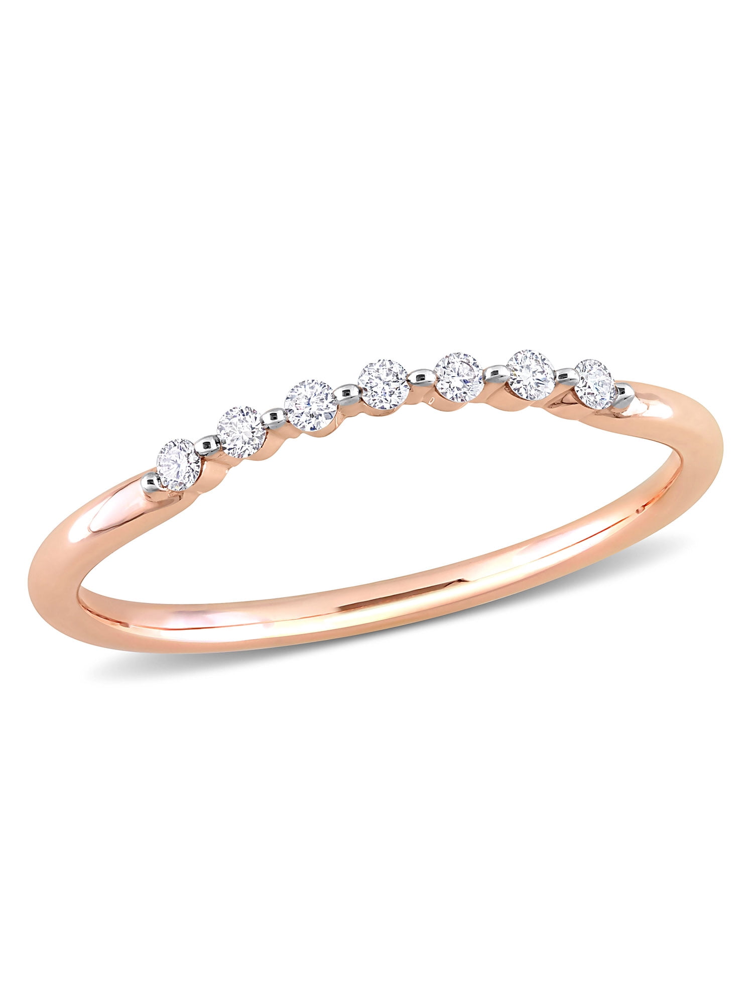 Everly Women's 1/10 Carat T.W. Diamond 14kt Rose Gold Semi-Eternity Curved Band