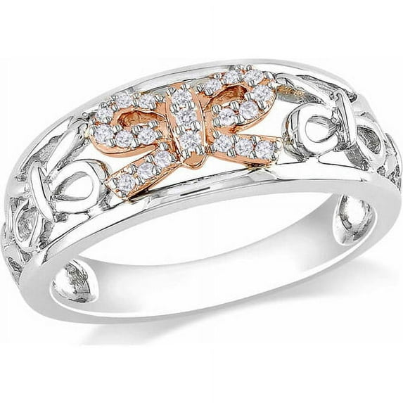 Miabella Diamond Accent Two-tone Sterlin