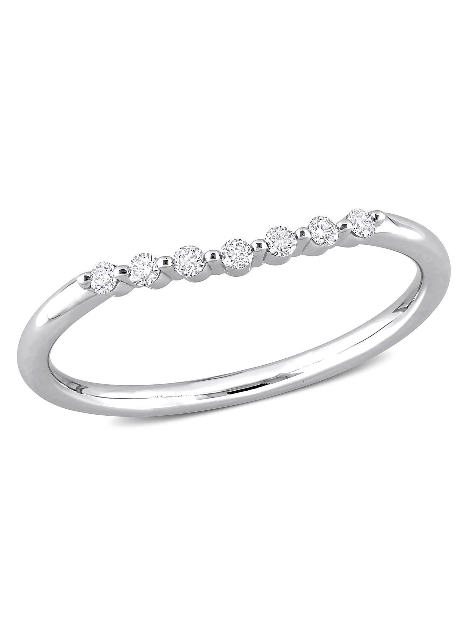 Everly Women's 1/10 Carat T.W. Diamond 14kt White Gold Semi-Eternity Curved Band