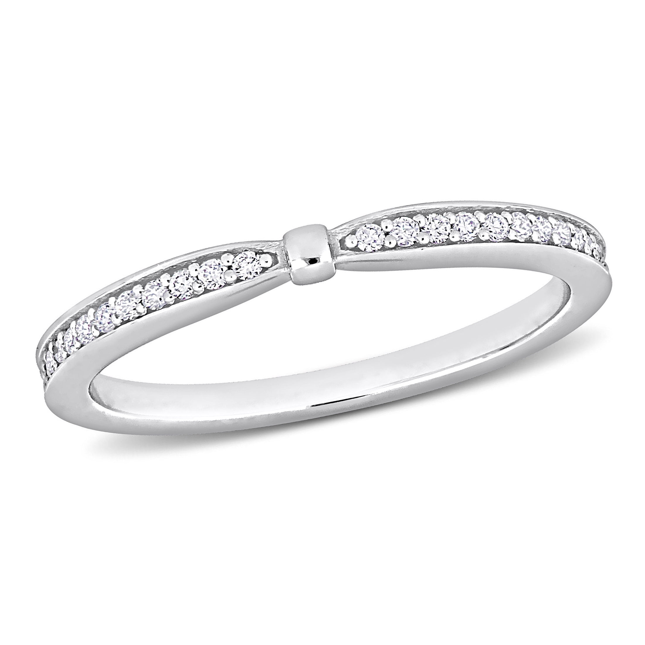 Miabella Women's 1/6 CT T.W. Diamond 14kt White Gold Semi-Eternity Anniversary Ring