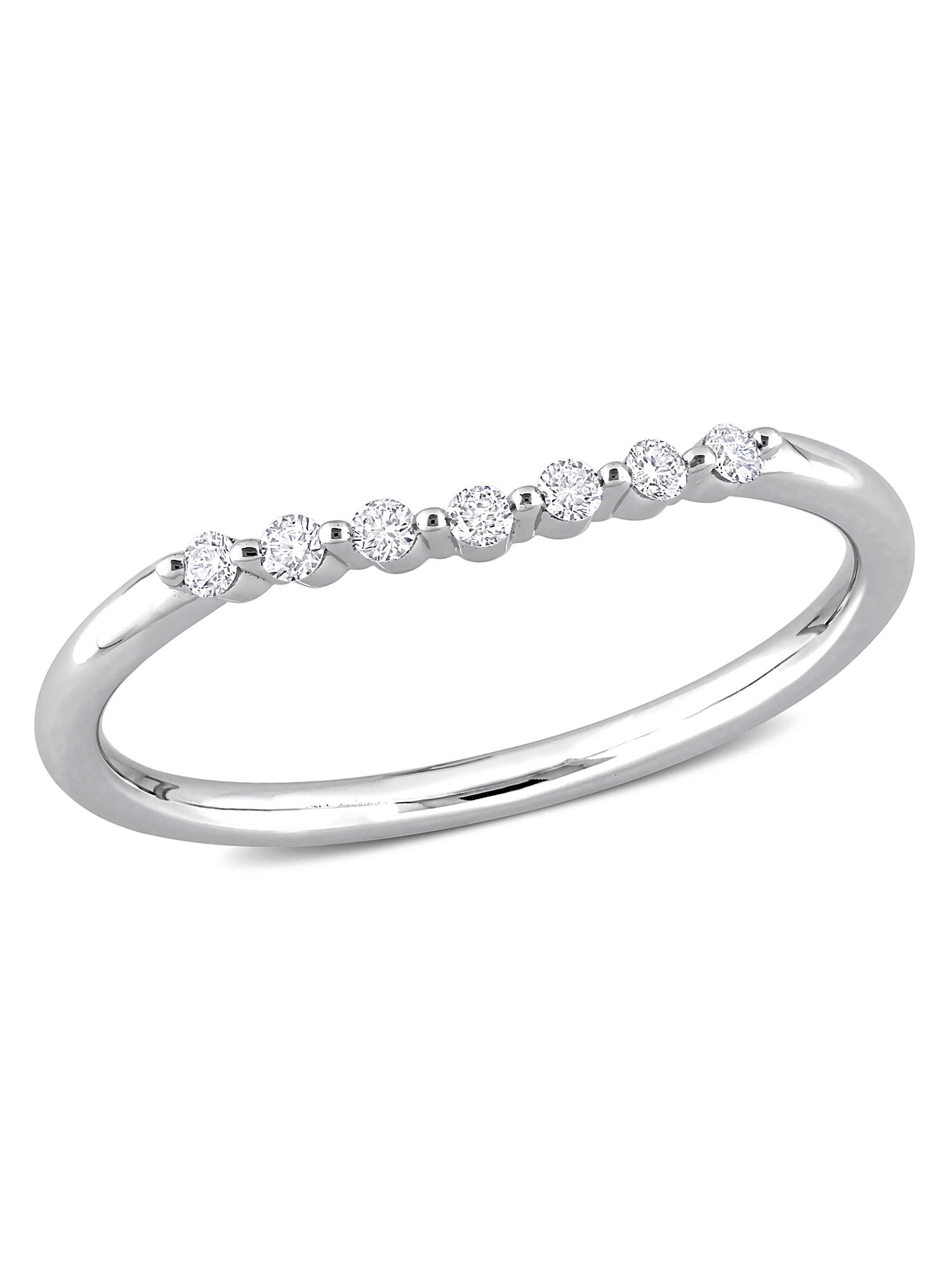 Everly Women's 1/10 Carat T.W. Diamond 14kt White Gold Semi-Eternity Curved Band