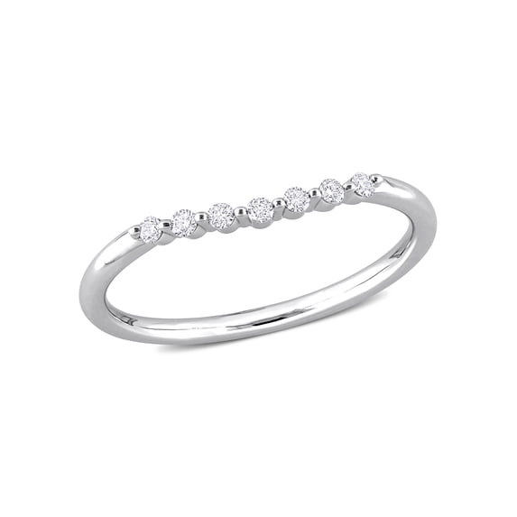 Everly Women's 1/10 Carat T.W. Diamond 14kt White Gold Semi-Eternity Curved Band