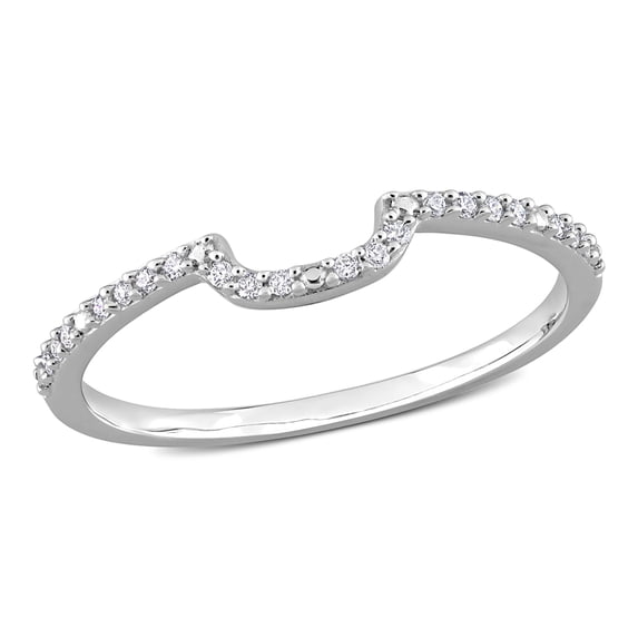 Miabella Women's 1/10 CT T.W. Diamond 14kt White Gold Wedding Band