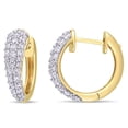thumbnail image 1 of Everly Women's 1ct TW Diamond 14k Yellow Gold Cluster Hoop Earrings, 1 of 7