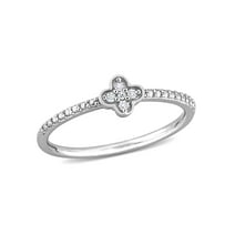 Everly Women's Diamond Accent Sterling Silver Dainty Promise Ring