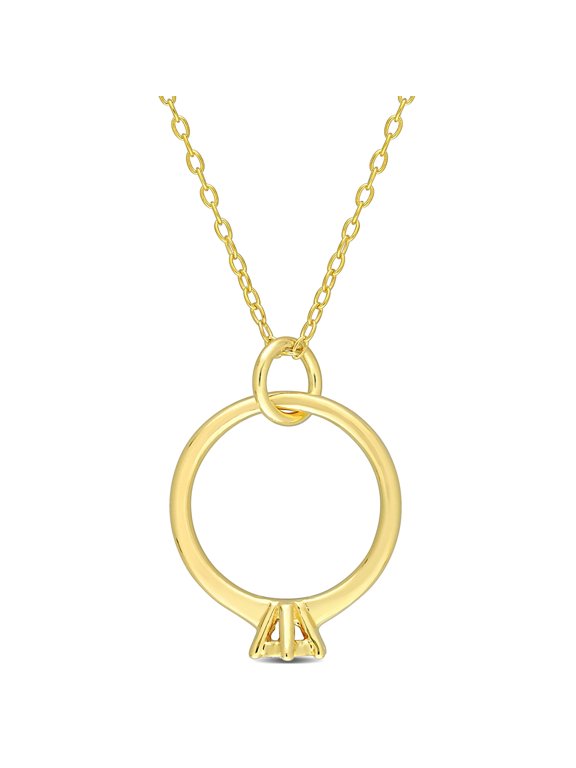 Women's Diamond Yellow Gold Plated Ring