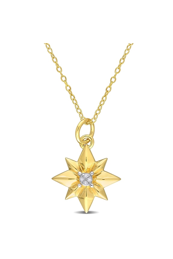 Women's Diamond Yellow Gold Plated Necklace