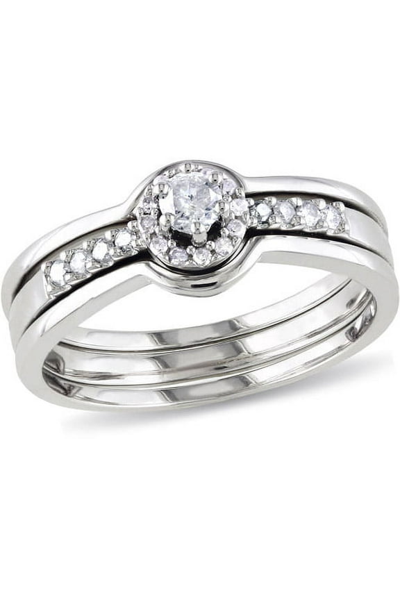 Women's Diamond Diamond Sterling Silver Bridal Set