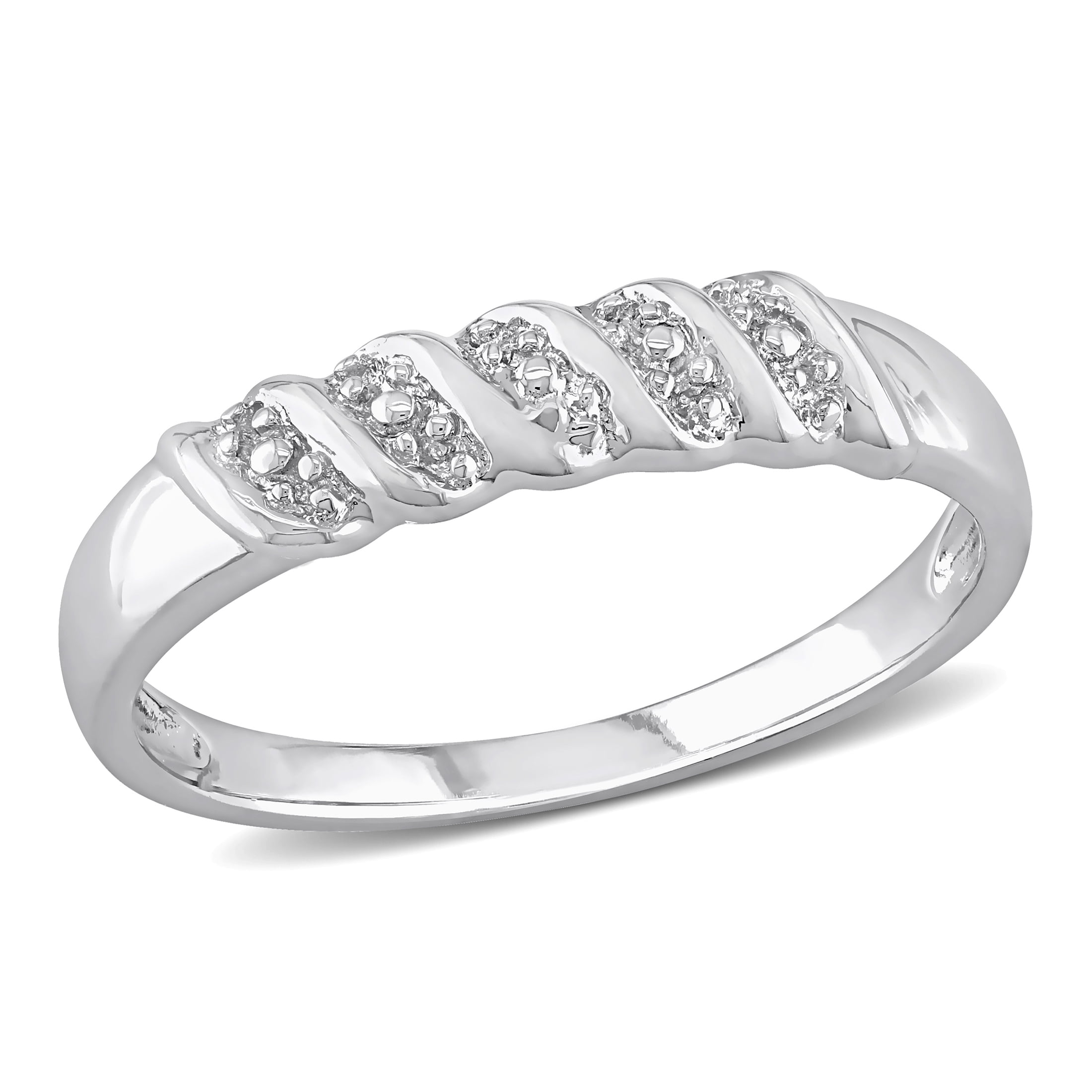 Everly Women's Diamond Illusion Sterling Silver Wedding Band Ring ...