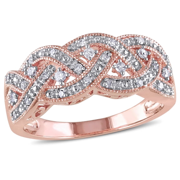 Everly Women's Diamond Rose Gold Flash-Plated Ring