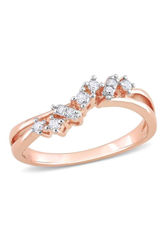 Women's Diamond Rose Gold Plated Ring