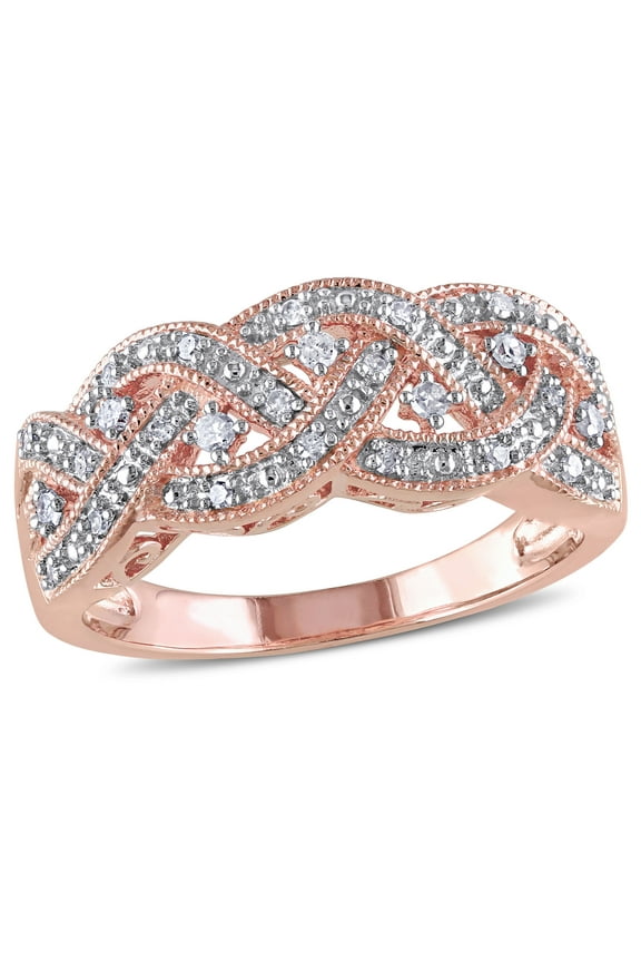 Women's Diamond Rose Gold Flash-Plated Ring