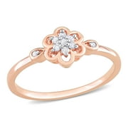 EVERLY Women's Diamond Rose Gold Plated Ring