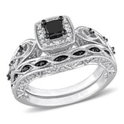 Everly Womens Diamond Sterling Silver Bridal Set