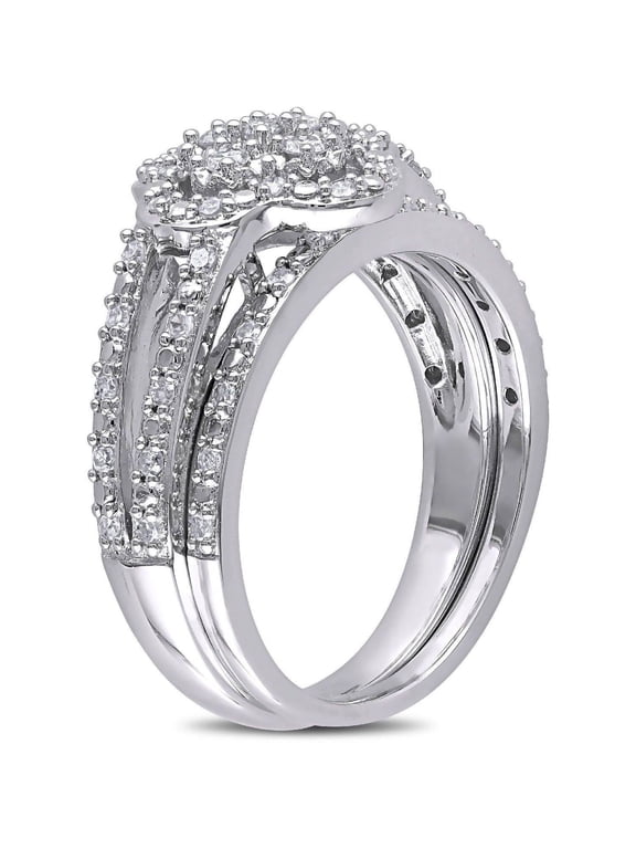 Women's Diamond Sterling Silver Bridal Set